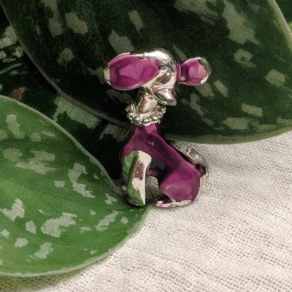 Purple Dog Brooch